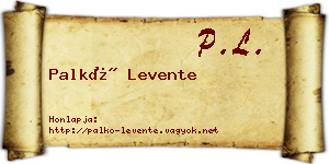 Palkó Levente névjegykártya